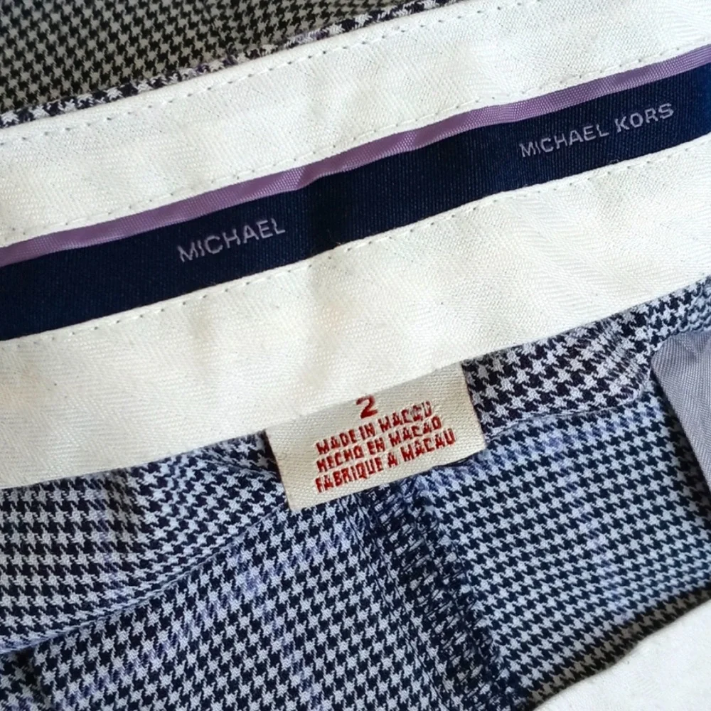 Michael Kors Herringbone Grey Plaid & Lavender Plaid Rayon Blend Dress Pants 2